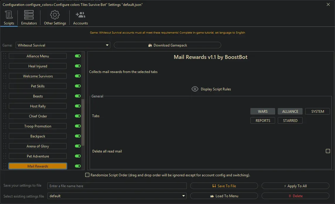 Whiteout Survival Bot - Mail Rewards