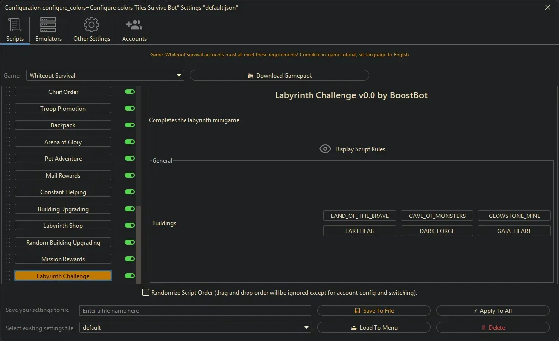 Whiteout Survival Bot - Labyrinth Challenge