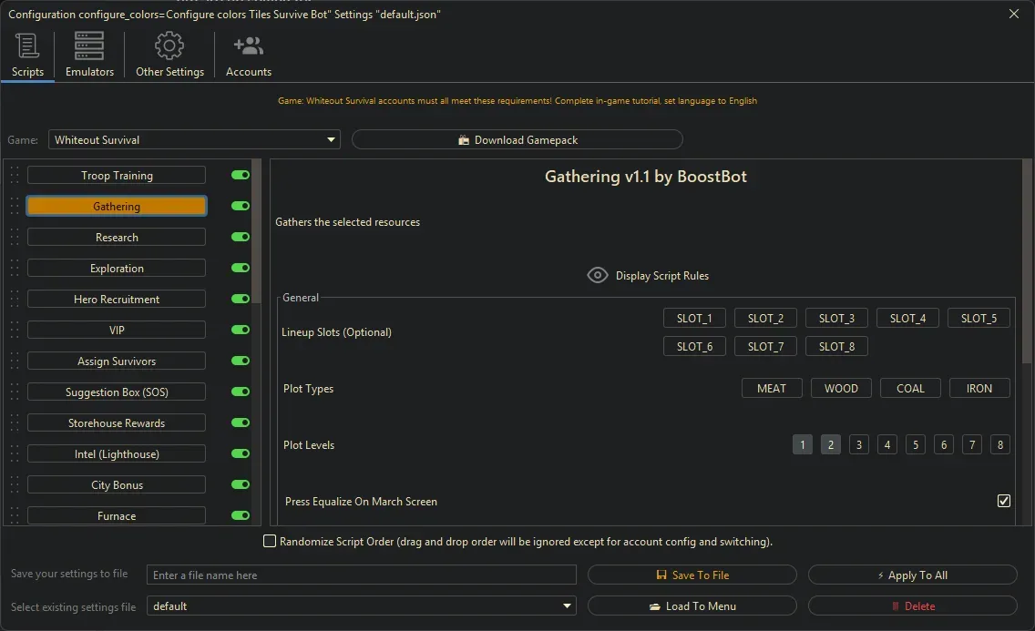 Whiteout Survival Bot - Gathering