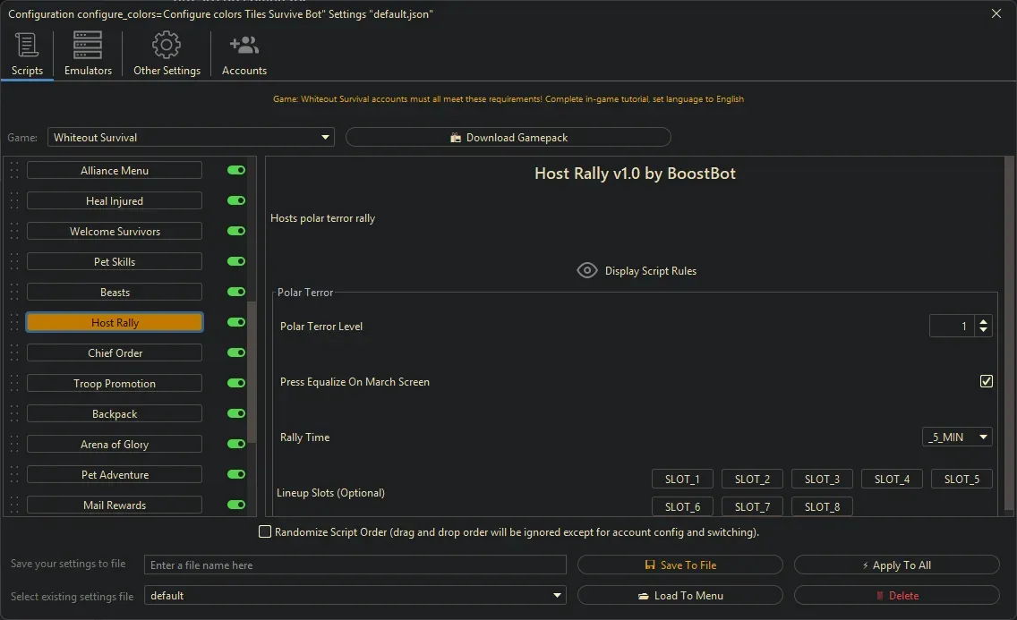 Whiteout Survival Bot - Host Rally