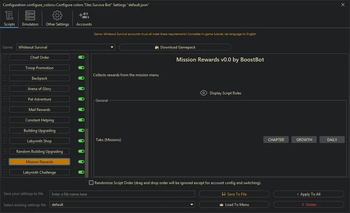 Whiteout Survival Bot - Mission Rewards