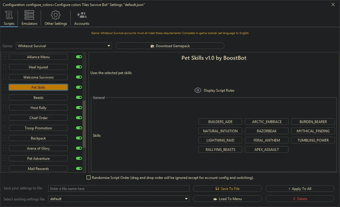 Whiteout Survival Bot - Pet Skills